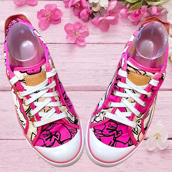Coach Poppy Barrett Pink Spring Low Top Patent Sneakers Shoes Size 9 - Picture 2 of 13